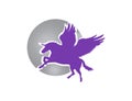 Flying unicorn sign symbol icon