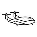 Flying unmanned taxi icon, outline style