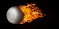 Flying Volleyball Engulfed in Flames