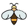 Flying wasp icon color outline vector