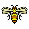 Flying wasp icon, outline style