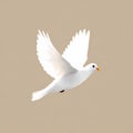 Flying white dove on light background as symbol of peace Royalty Free Stock Photo