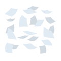 Flying white paper file documents. The element of working with letter