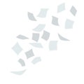 Flying white paper file documents. Left office trash