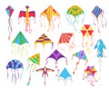 Flying wind kite with tail vector illustration Royalty Free Stock Photo