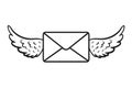 Flying wings mail envelope icon, letter with wings sign Ã¢â¬â vector