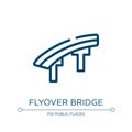 Flyover bridge icon. Linear vector illustration from indications collection. Outline flyover bridge icon vector. Thin line symbol