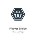 Flyover bridge vector icon on white background. Flat vector flyover bridge icon symbol sign from modern maps and flags collection