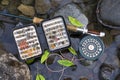 Flyrod and artificial flies Royalty Free Stock Photo