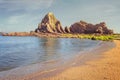 Flysch on the beach Saturraran, Mutriku, Spain Royalty Free Stock Photo