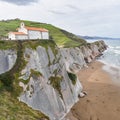 Flysch Rock formations on the Basque Coast. Zumaia, Gipuzkoa, Spain Royalty Free Stock Photo