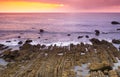 Flysch at sunset on the coast of Donostia, Euskadi Royalty Free Stock Photo