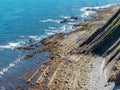 Flysch in Zumaia, Basque Country Spain Royalty Free Stock Photo