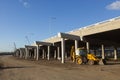 Flyway construction site with a nexcavator. Royalty Free Stock Photo