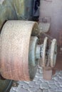 Flywheel of an old tractor Royalty Free Stock Photo