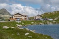 FlÃÂ¼ela Pass at 2383 m is a high mountain pass in the Swiss Alps Royalty Free Stock Photo