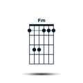 Fm, Basic Guitar Chord Chart Icon Vector Template Royalty Free Stock Photo