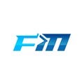 FM letter logo, initial letter FM graphic logo template, Unique Monogram Letter FM Logo Vector. EPS10