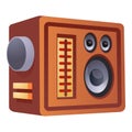 Fm radio speaker icon, cartoon style