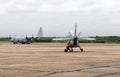 FMA IA-63 Pampa and Lockheed C-130 Hercules at I Air Brigade of El Palomar in Buens Aires Argentina Royalty Free Stock Photo