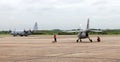 FMA IA-63 Pampa and Lockheed C-130 Hercules at I Air Brigade of El Palomar in Buens Aires Argentina