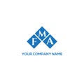 FMA letter logo design on WHITE background. FMA creative initials letter logo concept. Royalty Free Stock Photo
