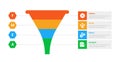 FMEA Failure Mode and Effects Analysis infographics template diagram with marketing funnel shape with hexagon point and box