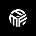 FMF letter logo design on black background. FMF creative initials letter logo concept. FMF letter design Royalty Free Stock Photo