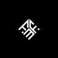 FMF letter logo design on black background. FMF creative initials letter logo concept. FMF letter design Royalty Free Stock Photo