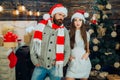 Fmily preparing to new year and merry Christmas. Christmas, New Year celebration. Xmas fashion. Royalty Free Stock Photo