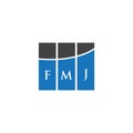 FMJ letter logo design on WHITE background. FMJ creative initials letter logo concept. FMJ letter design Royalty Free Stock Photo