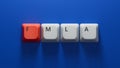FMLA word written on Computer keyboard keys with copy space.close up of Computer keyboard keys