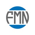 FMN letter logo design on white background. FMN creative initials circle logo concept. FMN letter design Royalty Free Stock Photo