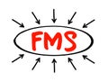FMS - Fleet Management System acronym text with arrows, business concept background Royalty Free Stock Photo
