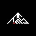 FMS letter logo creative design with vector graphic, FMS simple and modern logo in triangle shape Royalty Free Stock Photo