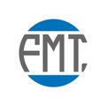 FMT letter logo design on white background. FMT creative initials circle logo concept. FMT letter design