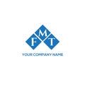 FMT letter logo design on WHITE background. FMT creative initials letter logo concept