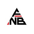 FNB triangle letter logo design with triangle shape. FNB triangle logo design monogram. FNB triangle vector logo template with red