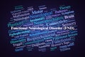 FND Word Cloud. Core Concepts of Functional Neurological Disorder and Brain Communication Royalty Free Stock Photo