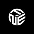 FNE letter logo design on black background. FNE creative initials letter logo concept. FNE letter design Royalty Free Stock Photo
