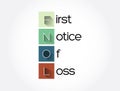 FNOL - First Notice Of Loss acronym, business concept background Royalty Free Stock Photo