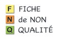FNQ initials in colored 3d cubes with meaning in french language Royalty Free Stock Photo