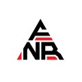 FNR triangle letter logo design with triangle shape. FNR triangle logo design monogram. FNR triangle vector logo template with red Royalty Free Stock Photo