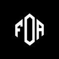 FOA letter logo design with polygon shape. FOA polygon and cube shape logo design. FOA hexagon vector logo template white and Royalty Free Stock Photo