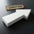 Foam arrow and DIRECTION sign. Space for text. Royalty Free Stock Photo