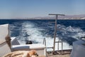 Foam astern of a moving ship at sea Royalty Free Stock Photo