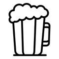 Foam beer mug icon outline vector. Pint glass