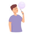 Foam blowing bubbles icon cartoon vector. Child blow Royalty Free Stock Photo