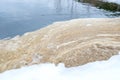 Foam on a body of water is a sign of water pollution Royalty Free Stock Photo