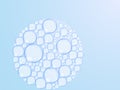 Foam bubbles in the shape of a circle on blue background Royalty Free Stock Photo